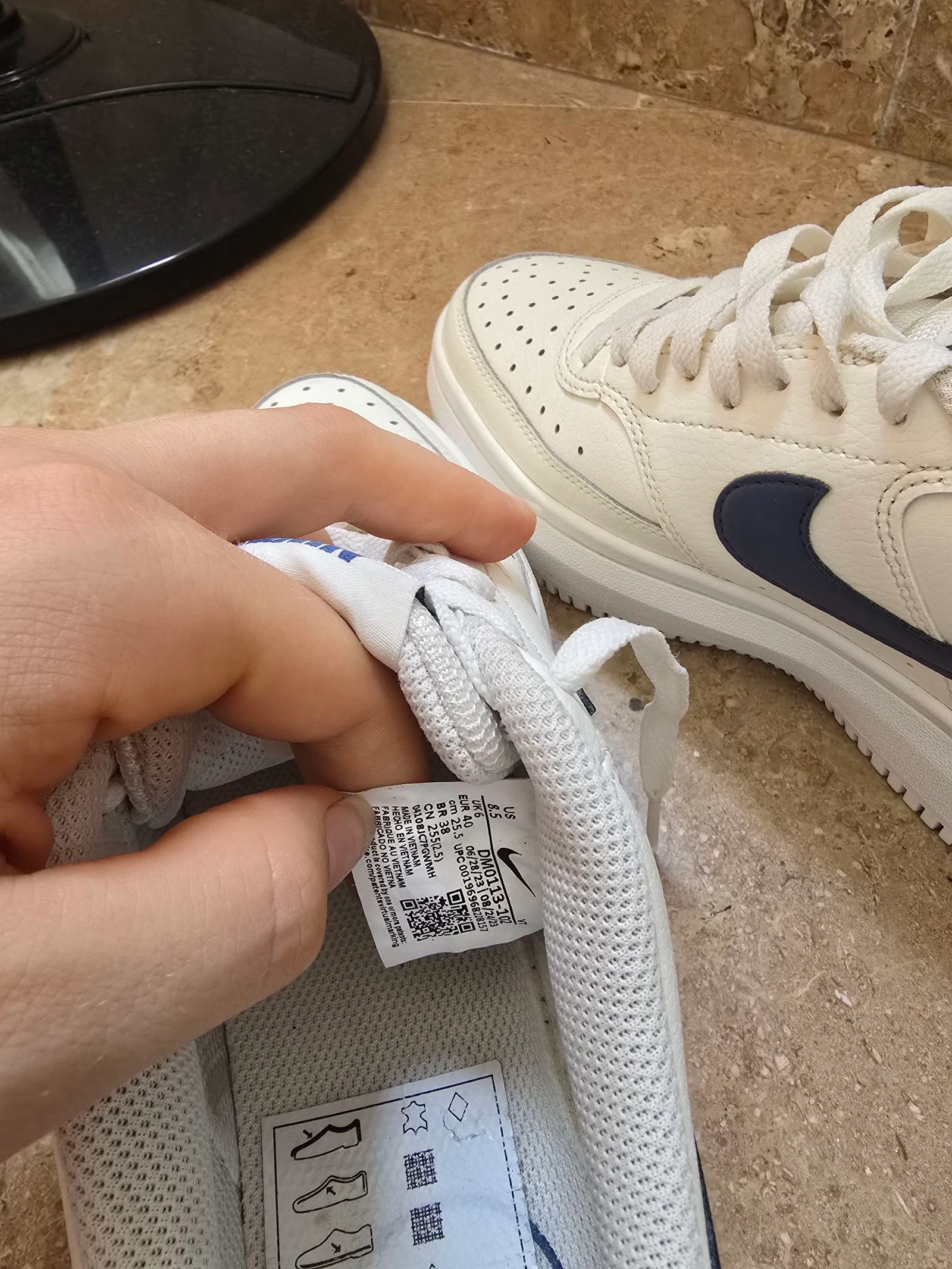 Tênis Nike Court Vision Alta Platform em Couro Branco Azul EU 40 – photo 8